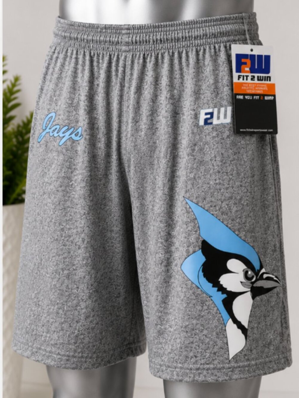 FIT 2 WIN Johns Hopkins Blue Jays Lacrosse Shorts Men’s Size S - Gray NWT